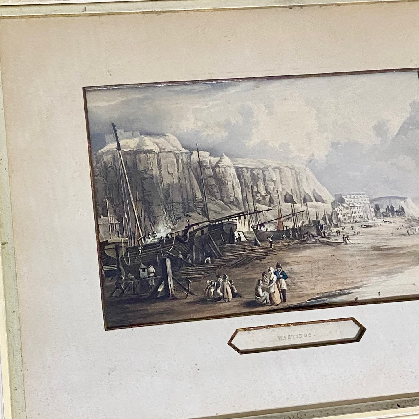 Antique Hastings Original Hand Coloured Aquatint From Six Views Of Hastings 1822