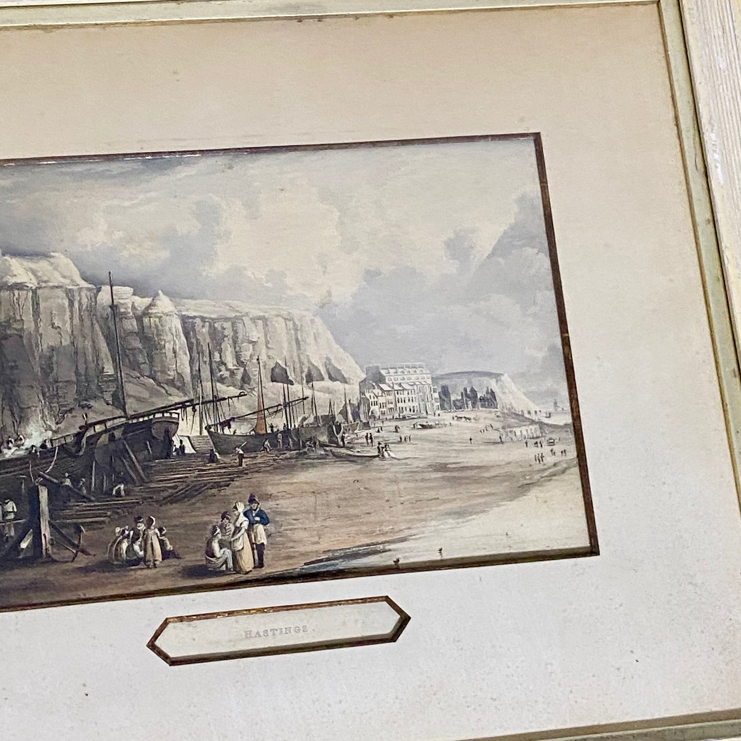 Antique Hastings Original Hand Coloured Aquatint From Six Views Of Hastings 1822