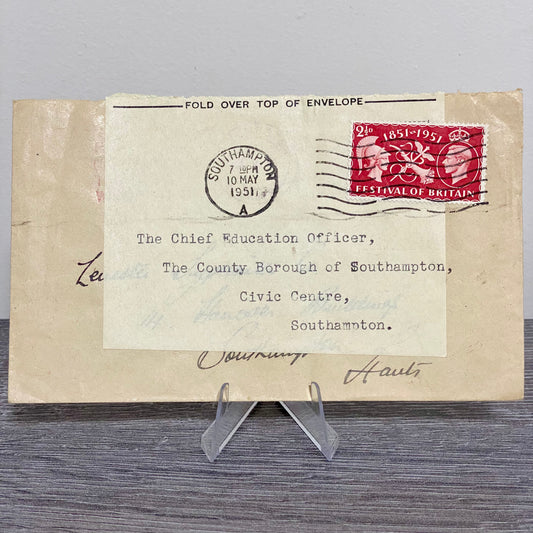 1951 GB King George VI 2 1/2D Stamped Cover Southampton Civic Centre 10 May Rare