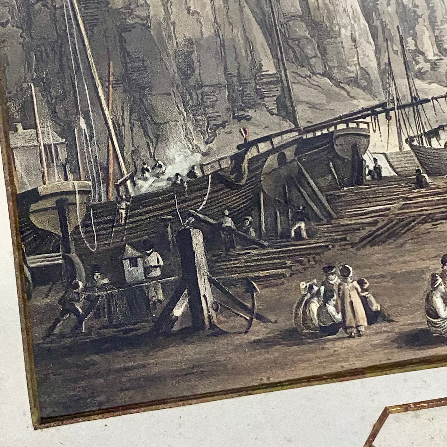 Antique Hastings Original Hand Coloured Aquatint From Six Views Of Hastings 1822