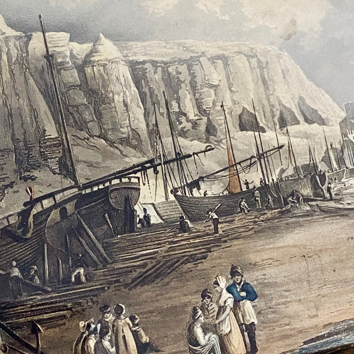 Antique Hastings Original Hand Coloured Aquatint From Six Views Of Hastings 1822