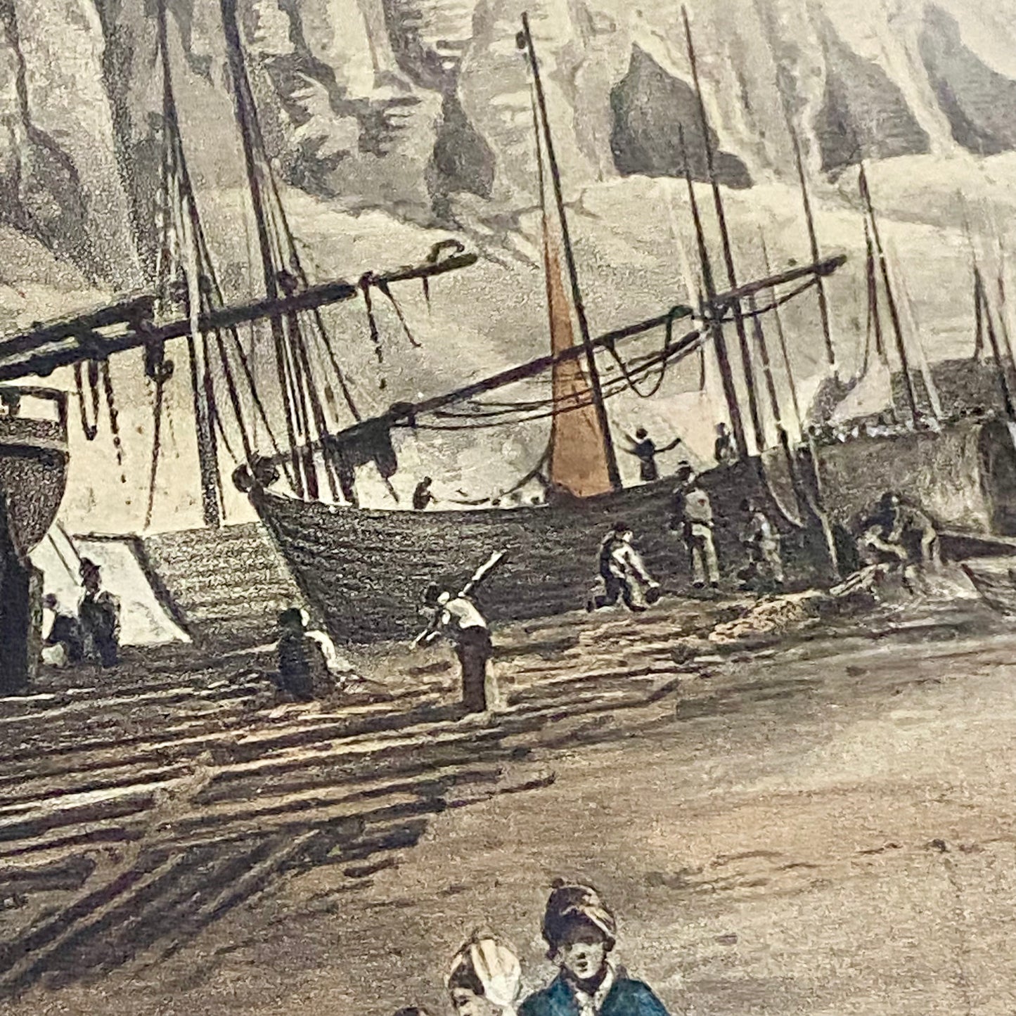 Antique Hastings Original Hand Coloured Aquatint From Six Views Of Hastings 1822