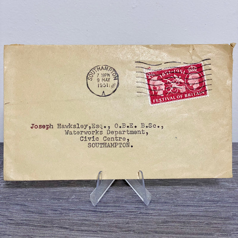1951 GB King George VI 2 1/2D Stamped Cover Southampton Civic Centre 9 May Rare