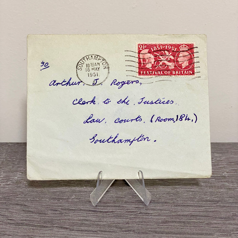 1951 GB King George VI 2 1/2D Stamped Cover Southampton Law Justices 16 May Rare