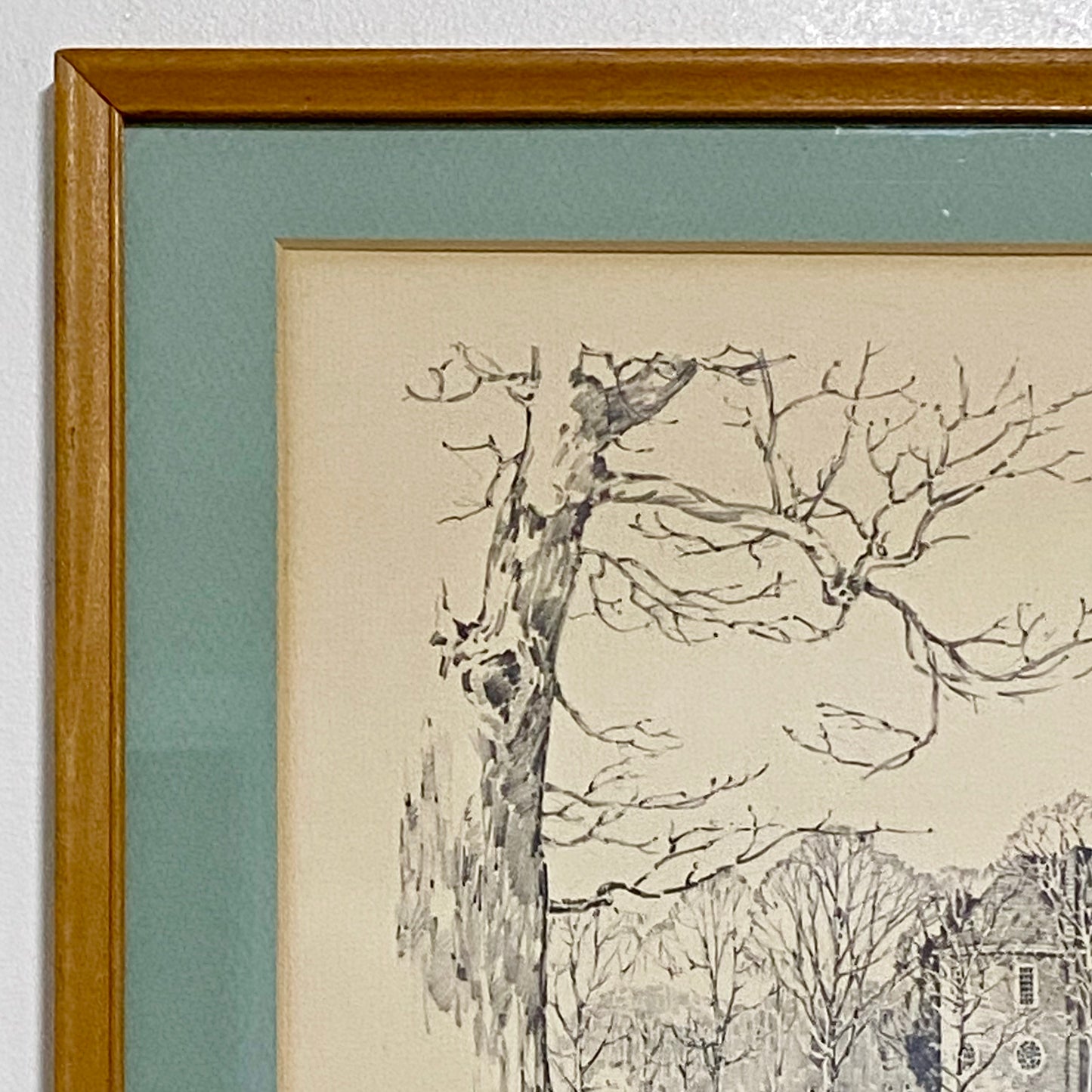 Vintage The Capitol Williamsburg Virginia Pencil Sketch Print Charles H Overly