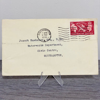 1951 GB King George VI 2 1/2D Stamped Cover Southampton Waterworks Dept 9 May