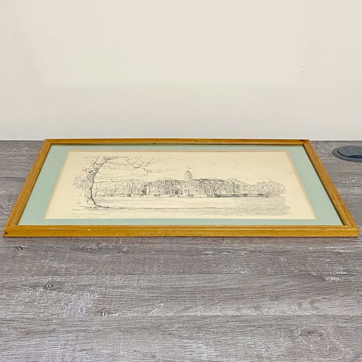 Vintage The Capitol Williamsburg Virginia Pencil Sketch Print Charles H Overly