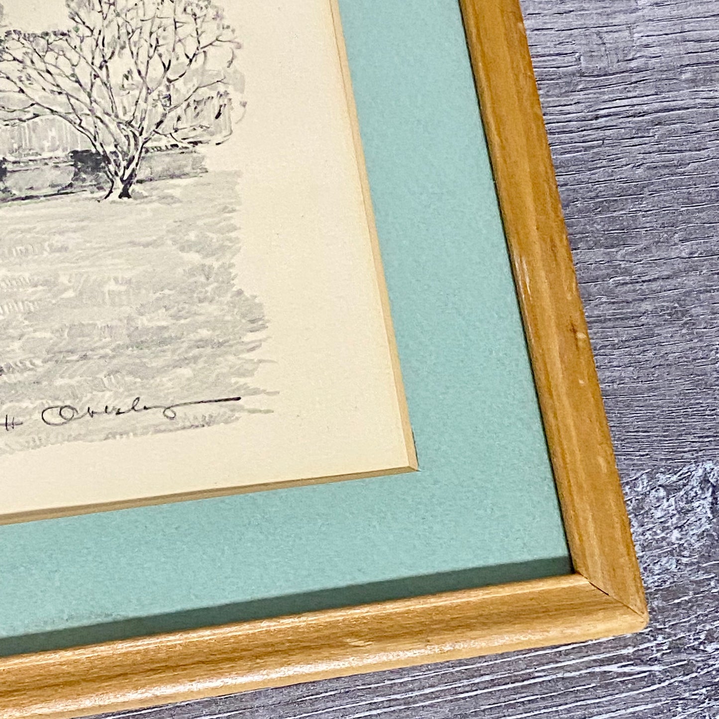 Vintage The Capitol Williamsburg Virginia Pencil Sketch Print Charles H Overly