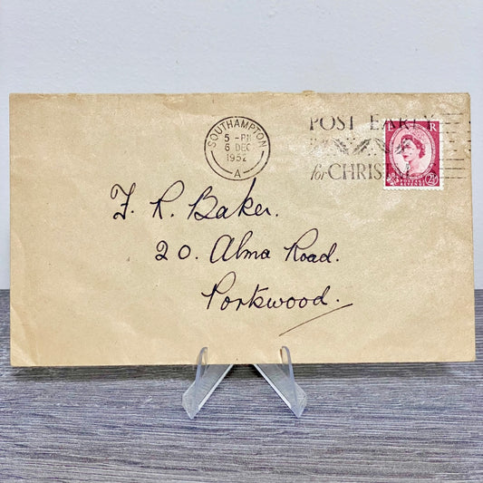 1952 GB Queen Elizabeth II 2 1/2D Stamped Cover Southampton Post Xmas 6 Dec Rare