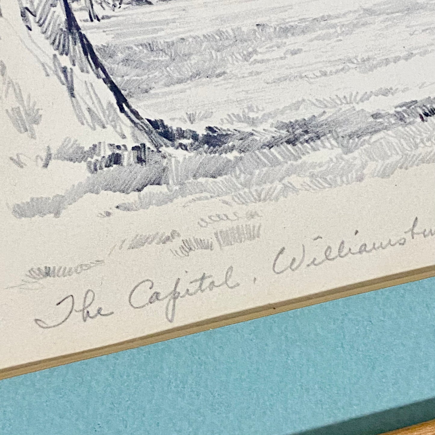 Vintage The Capitol Williamsburg Virginia Pencil Sketch Print Charles H Overly