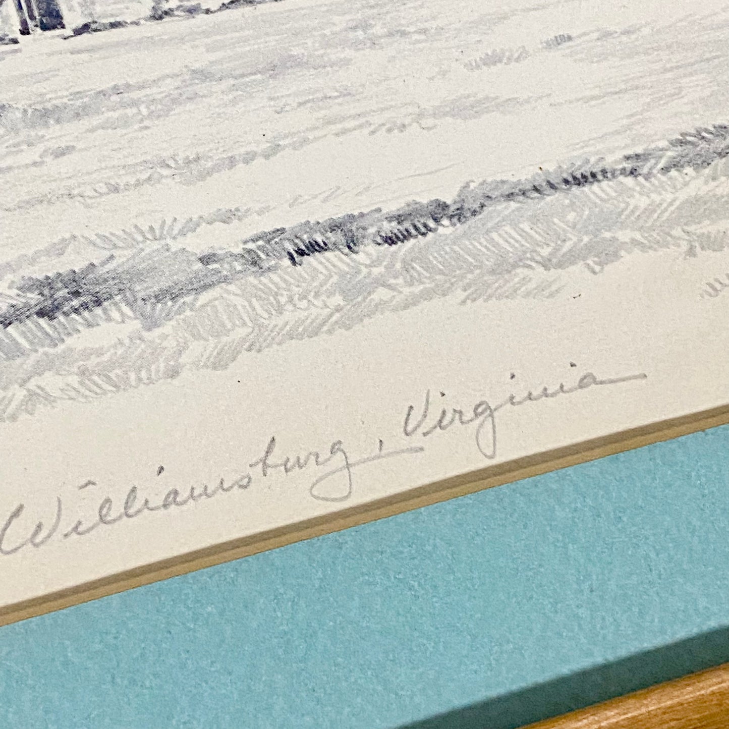 Vintage The Capitol Williamsburg Virginia Pencil Sketch Print Charles H Overly