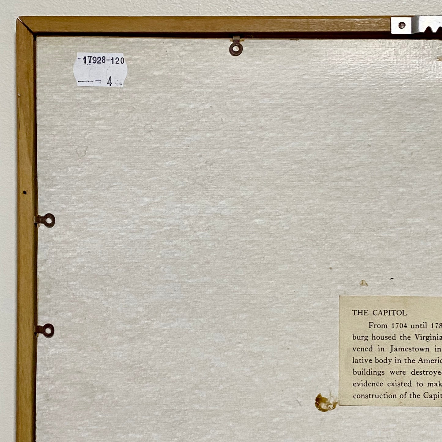 Vintage The Capitol Williamsburg Virginia Pencil Sketch Print Charles H Overly