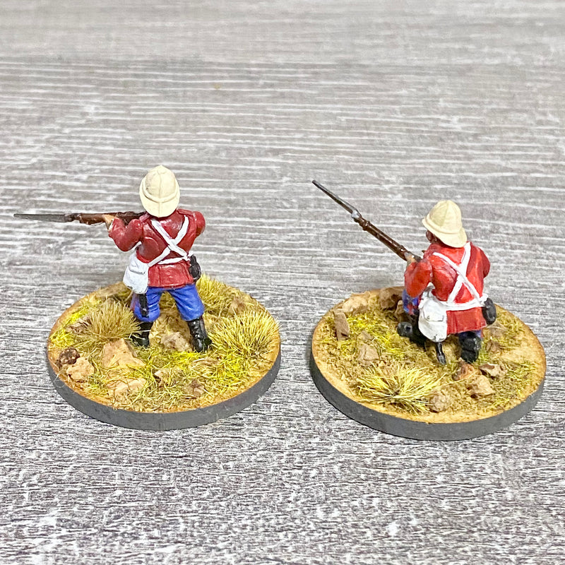 2x 28mm 24th Regt Of Foot Painted Plastic Miniatures Figs Zulu 1879 Wargames #35