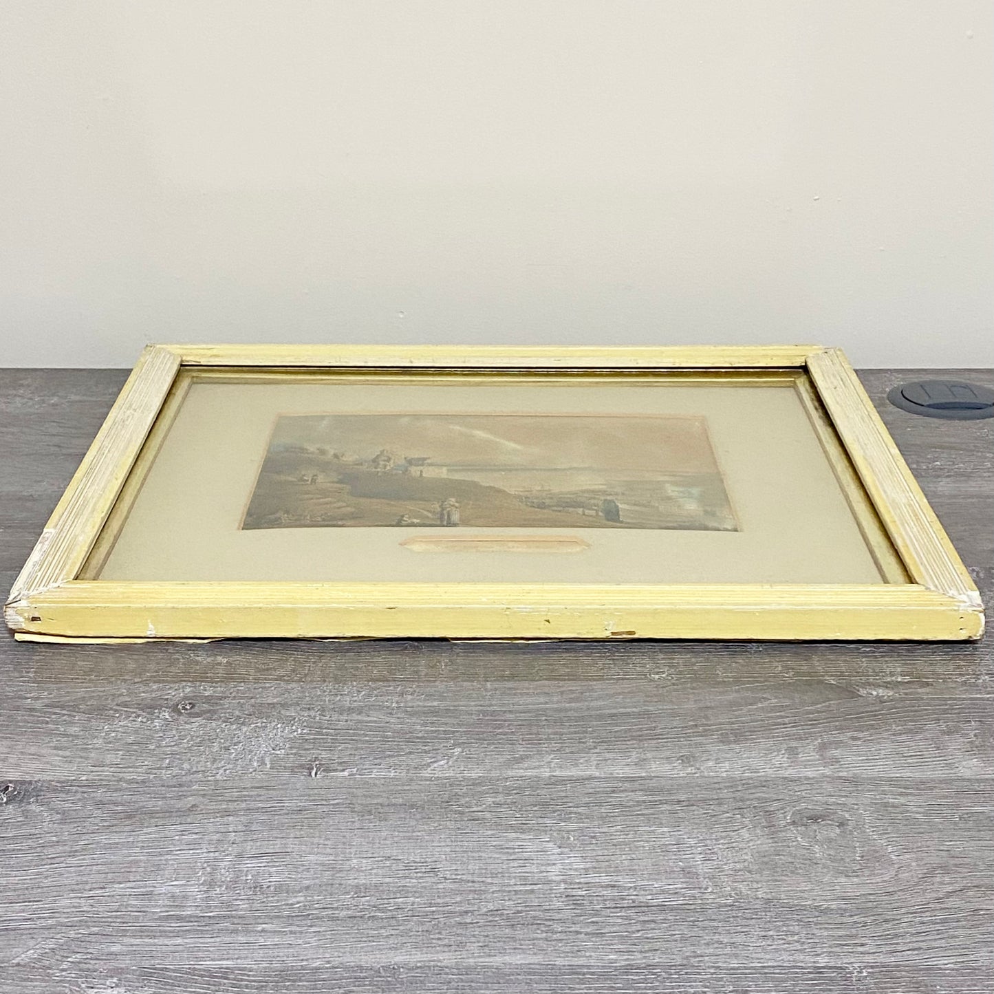 Antique View from the Castle Hill Hastings Original Hand Coloured Aquatint 1822