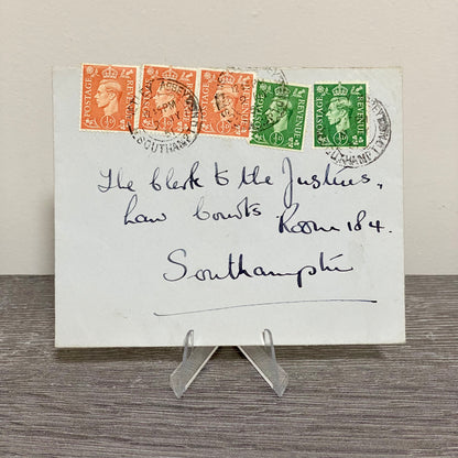 1951 GB King George VI 1/2d Green Orange Stamped Cover Netley Abbey 9 May Rare