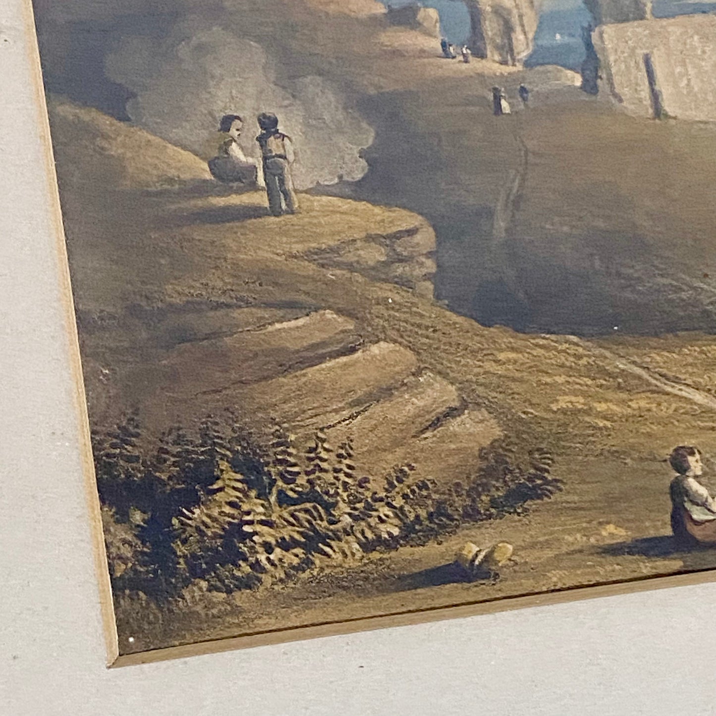 Antique View from the Castle Hill Hastings Original Hand Coloured Aquatint 1822