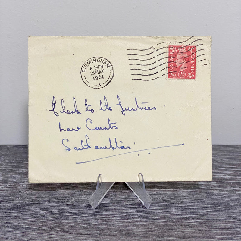 1951 GB King George VI 2 1/2d Red Stamped Envelope Cover Birmingham 15 May Rare