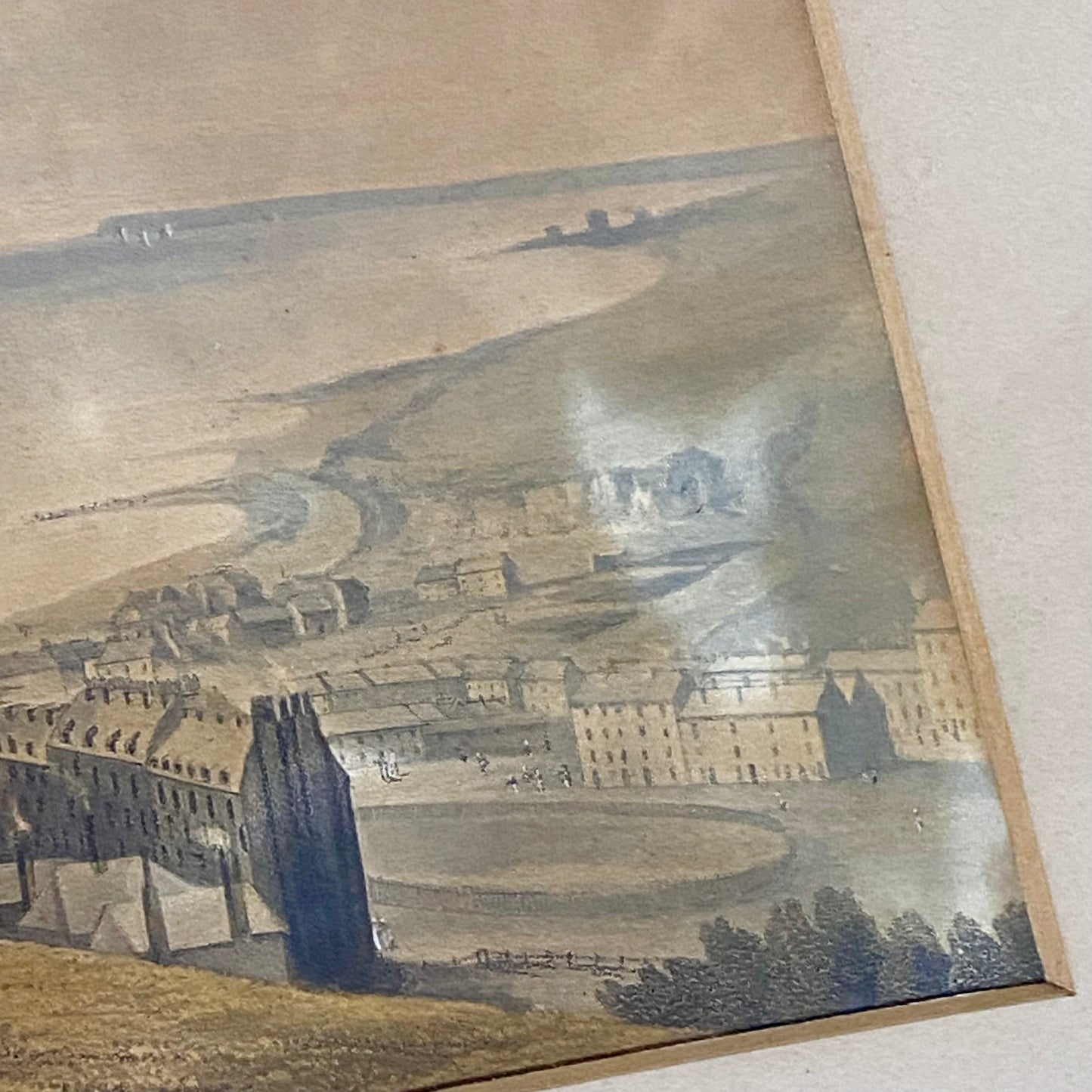 Antique View from the Castle Hill Hastings Original Hand Coloured Aquatint 1822