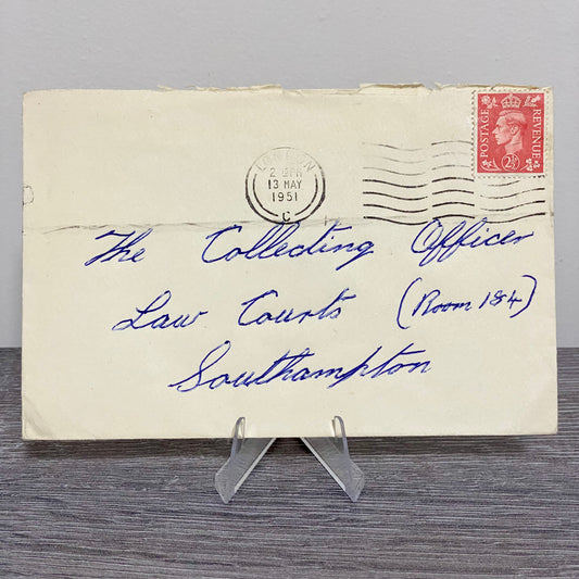 1951 GB King George VI 2 1/2d Red Stamped Envelope Cover From London 13 May Rare