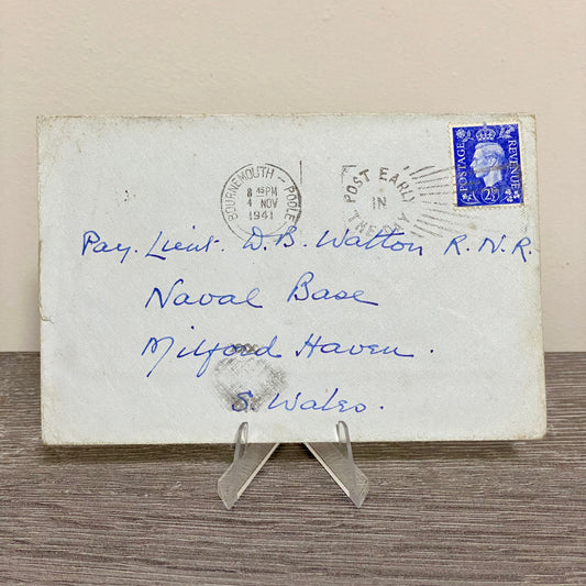 1941 GB King George VI 2 1/2d Blue Stamped Envelope Cover Bournemouth 4 Nov Rare