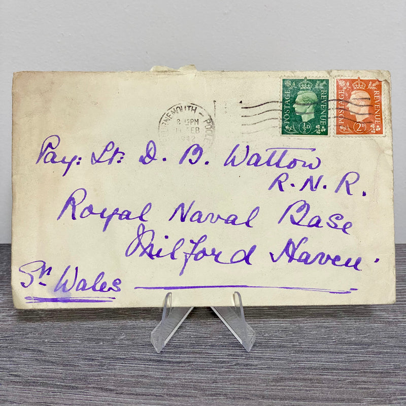 1942 GB King George VI 1/2d 2d Green Orange Stamp Cover Bournemouth 14 Feb Rare