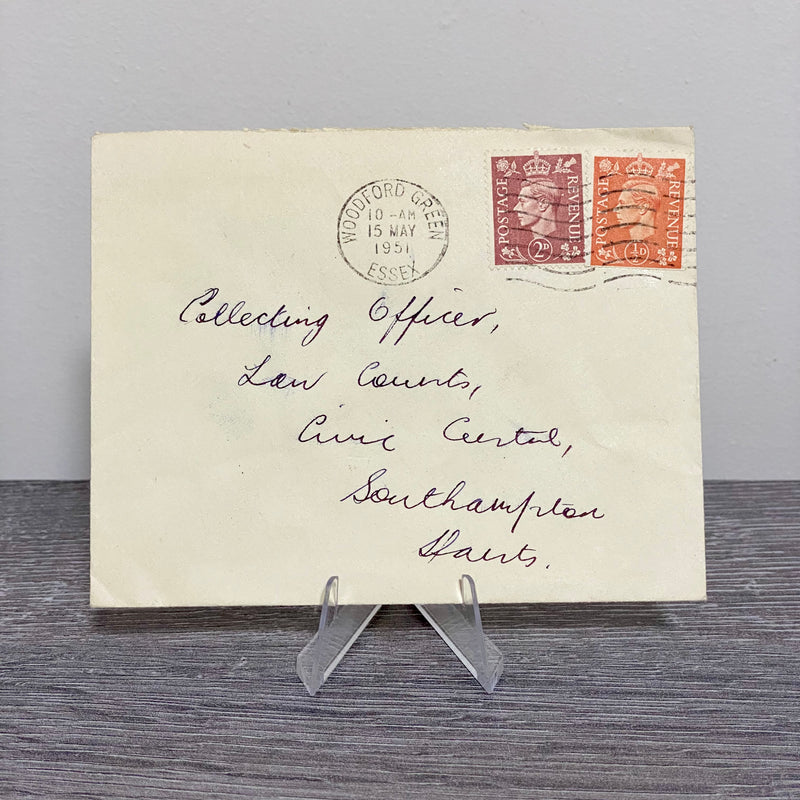 1951 GB King George VI 2d 1/2d Green Orange Stamp Cover Essex Civic 15 May Rare