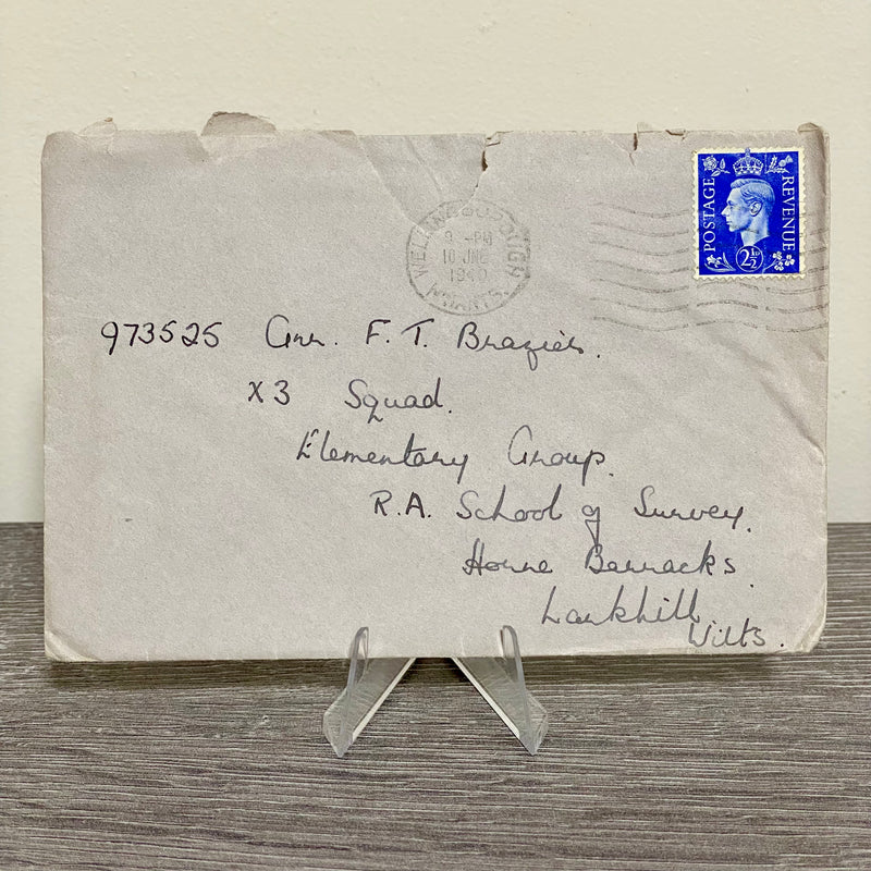 1940 GB King George VI 2 1/2d Blue Stamp Cover Wellingborough Barracks 10 June