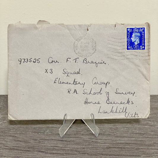 1940 GB King George VI 2 1/2d Blue Stamp Cover Wellingborough Barracks 10 June