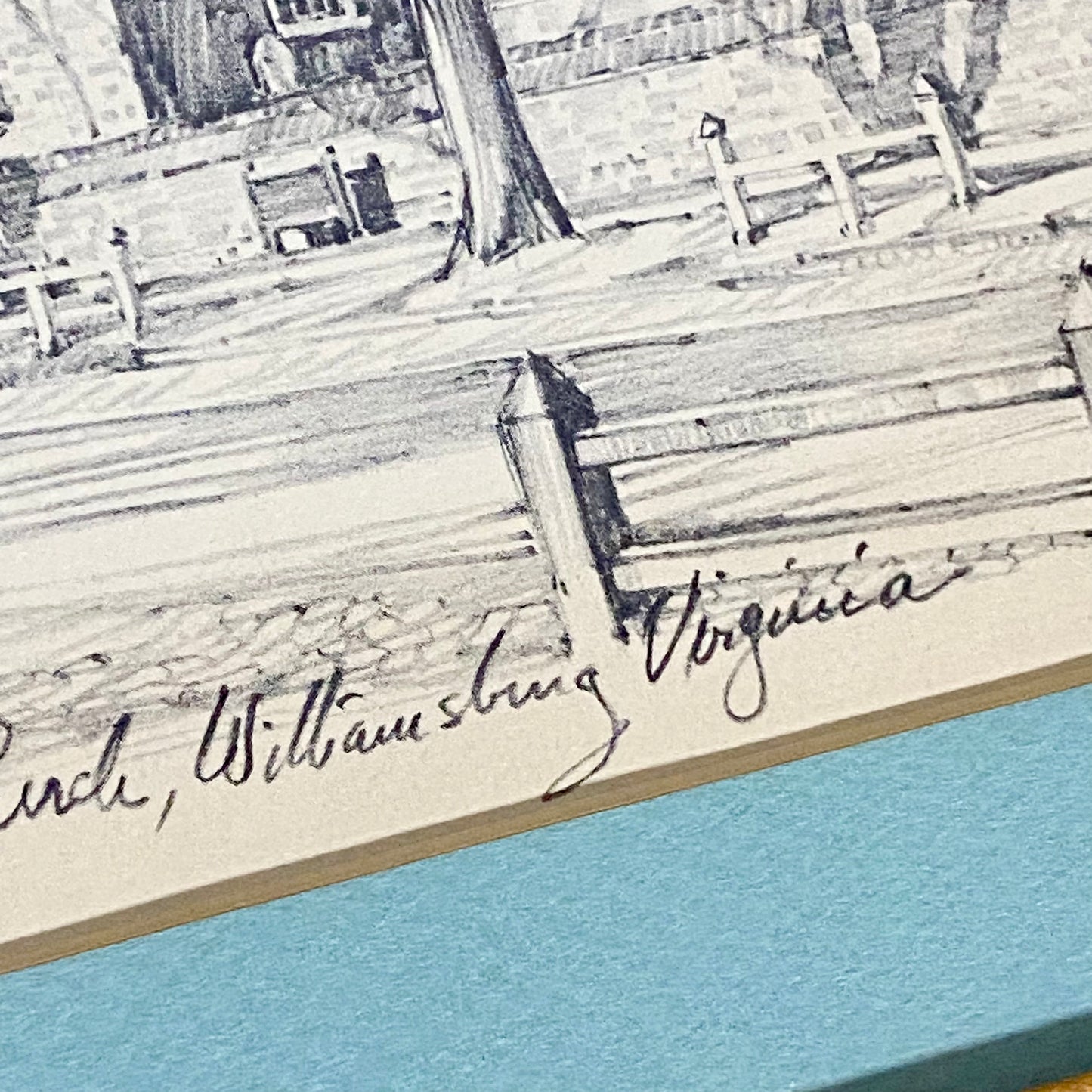 Vintage Bruton Parish Church Williamsburg Virginia Sketch Print Charles H Overly