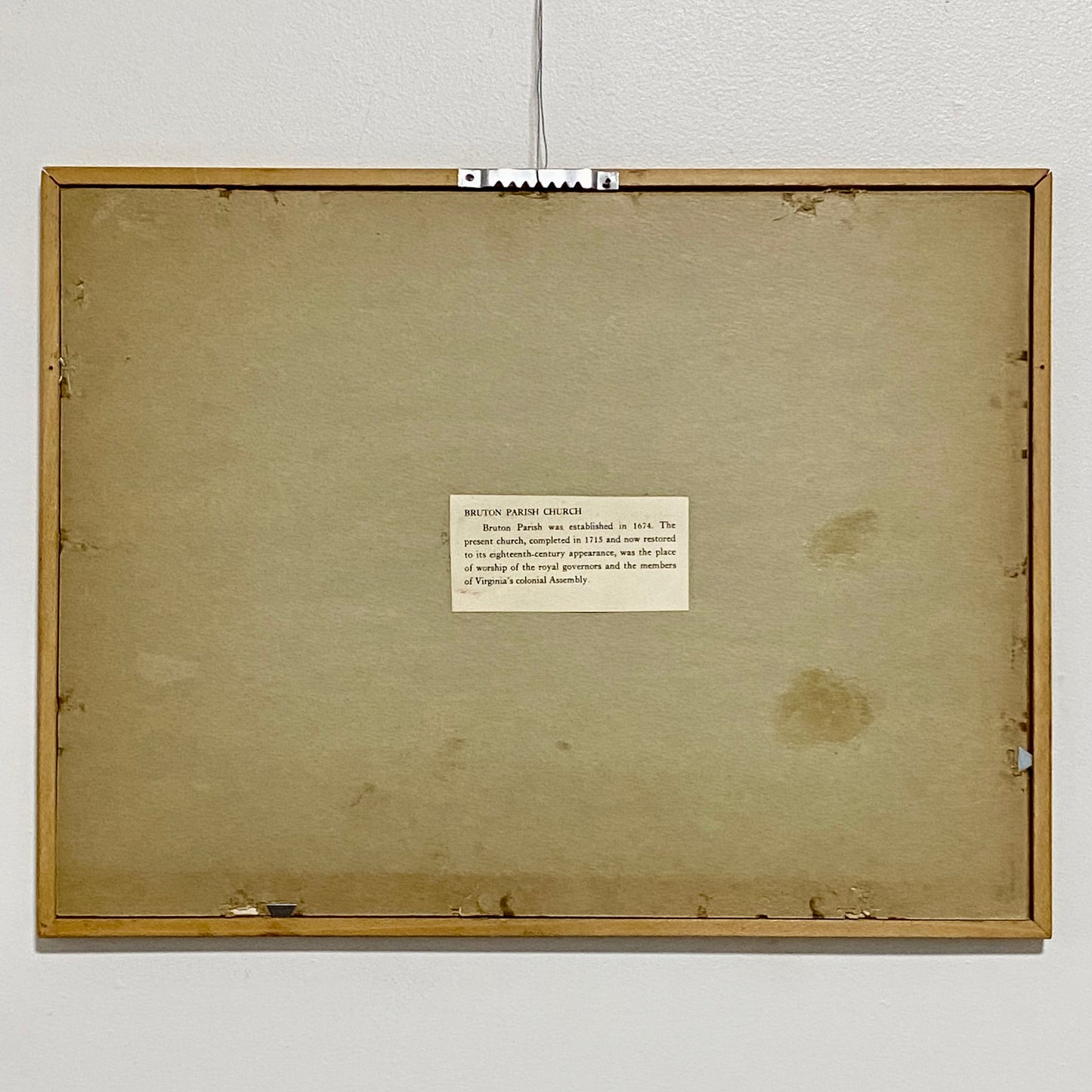 Vintage Bruton Parish Church Williamsburg Virginia Sketch Print Charles H Overly