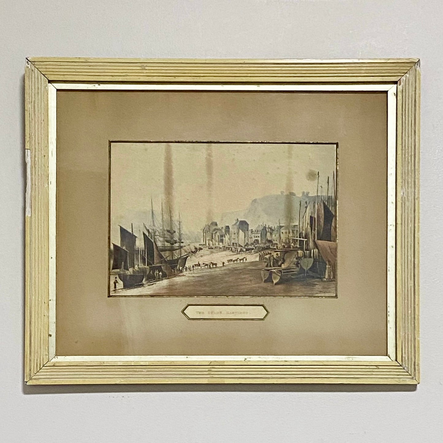 Antique The Stade Hastings Original Hand Coloured Aquatint From Six Views 1822