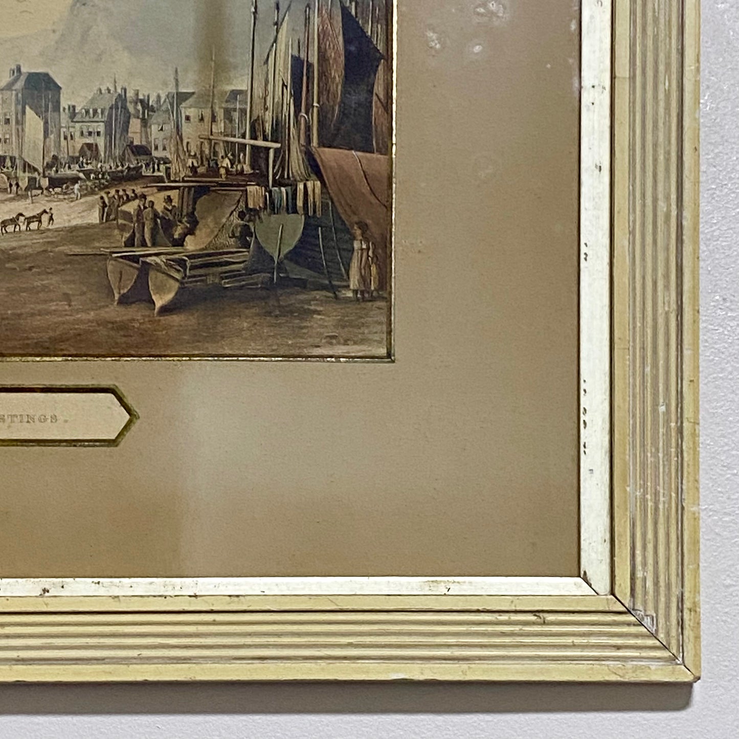 Antique The Stade Hastings Original Hand Coloured Aquatint From Six Views 1822