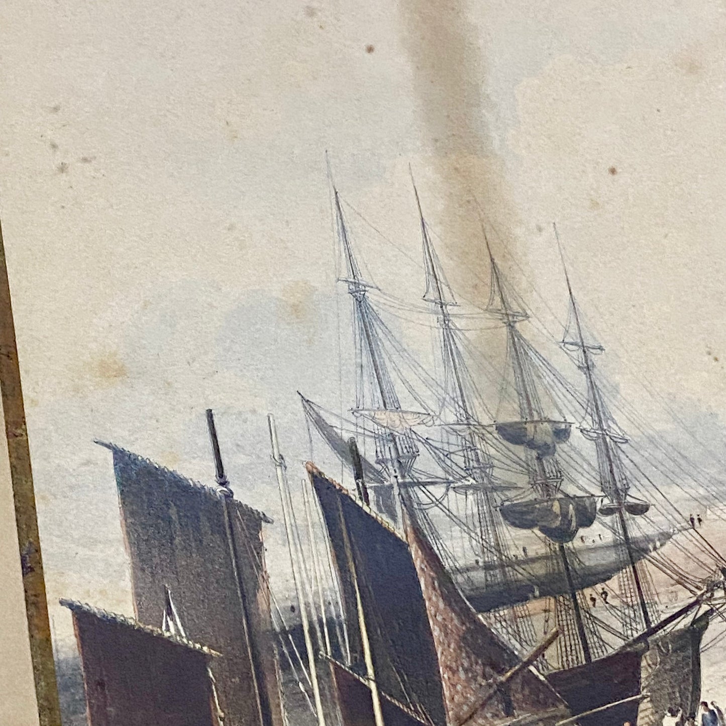 Antique The Stade Hastings Original Hand Coloured Aquatint From Six Views 1822