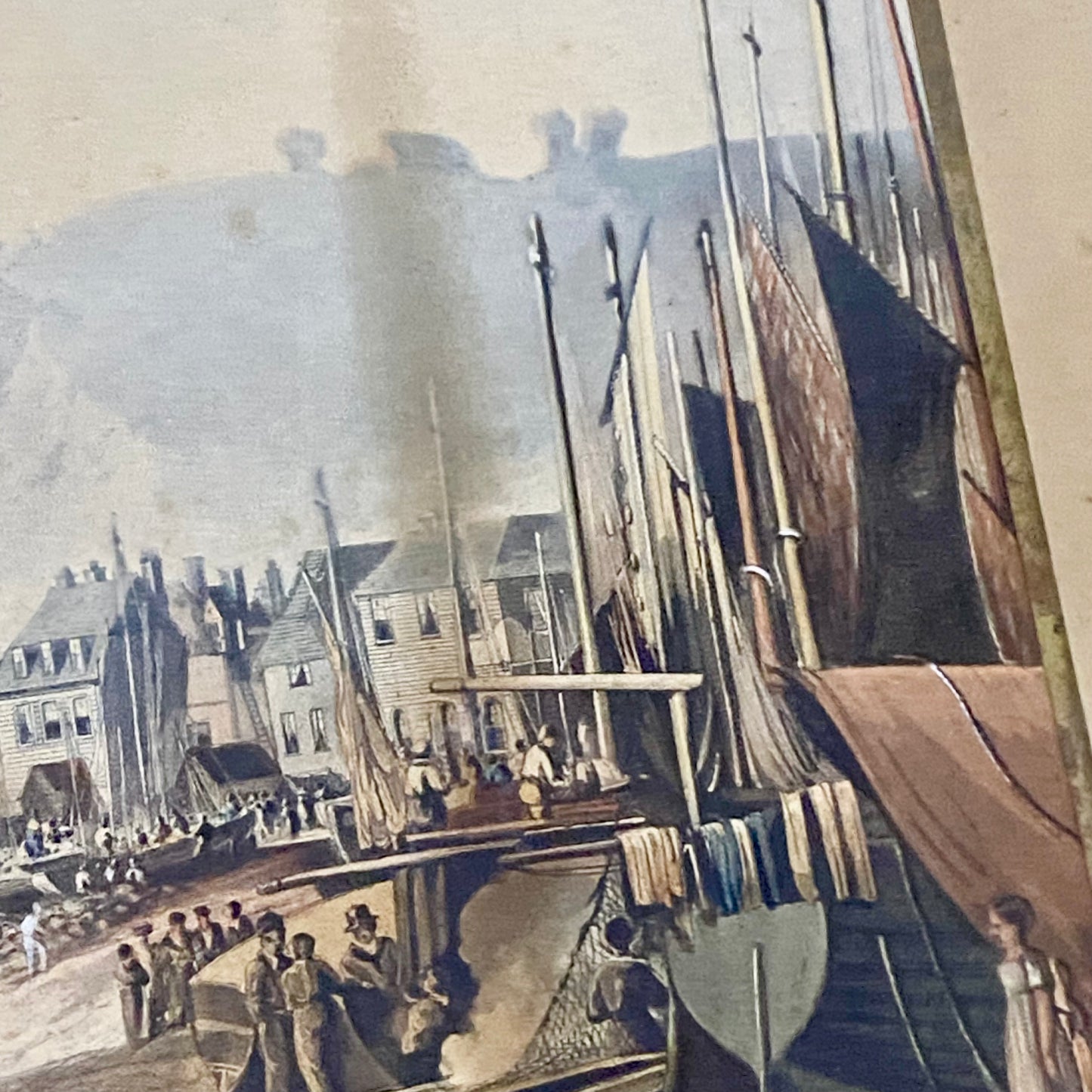 Antique The Stade Hastings Original Hand Coloured Aquatint From Six Views 1822