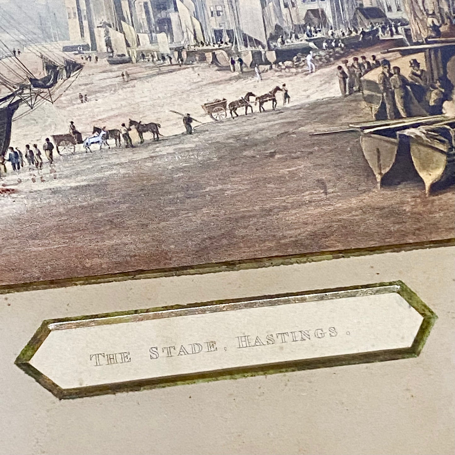 Antique The Stade Hastings Original Hand Coloured Aquatint From Six Views 1822