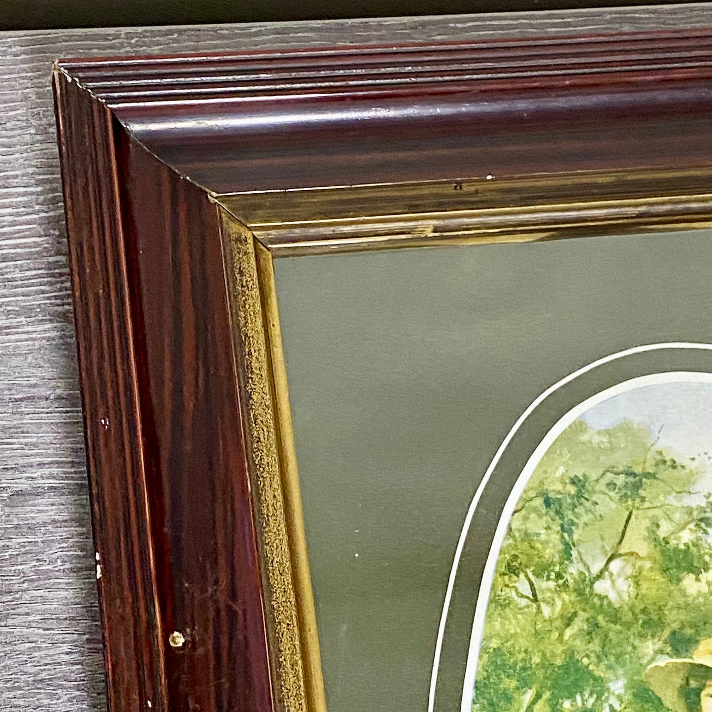 Vintage The Offering Victorian Mother & Child In Garden Scene Art Print Framed