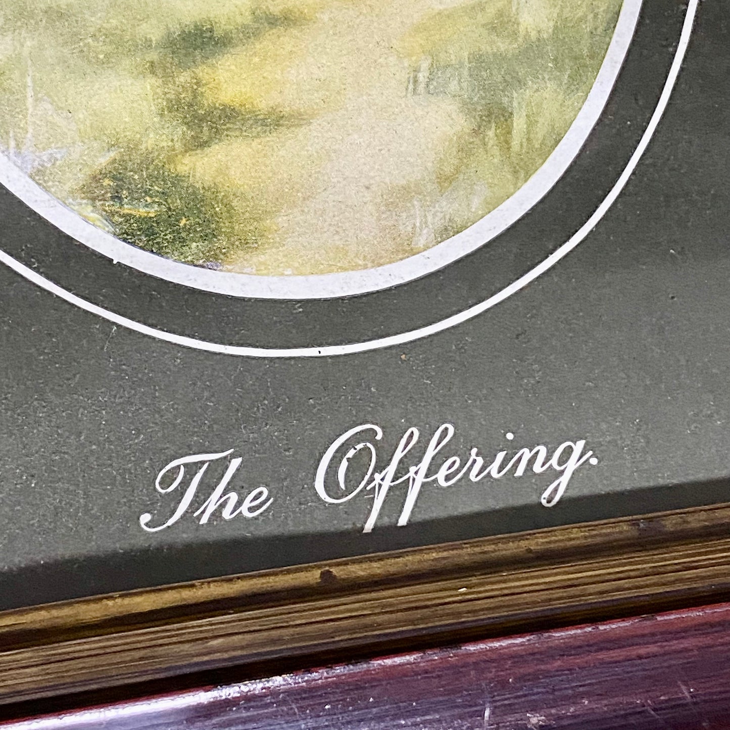 Vintage The Offering Victorian Mother & Child In Garden Scene Art Print Framed