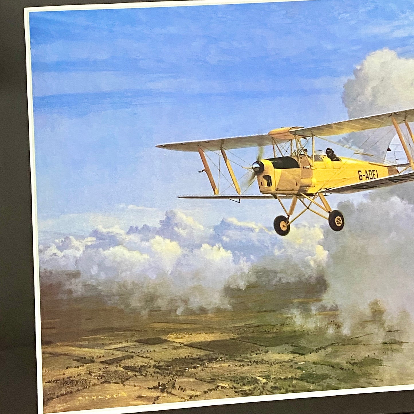 Vintage Sunday Morning De Havilland Tiger Moth Plate Signed Gerald Coulson Print