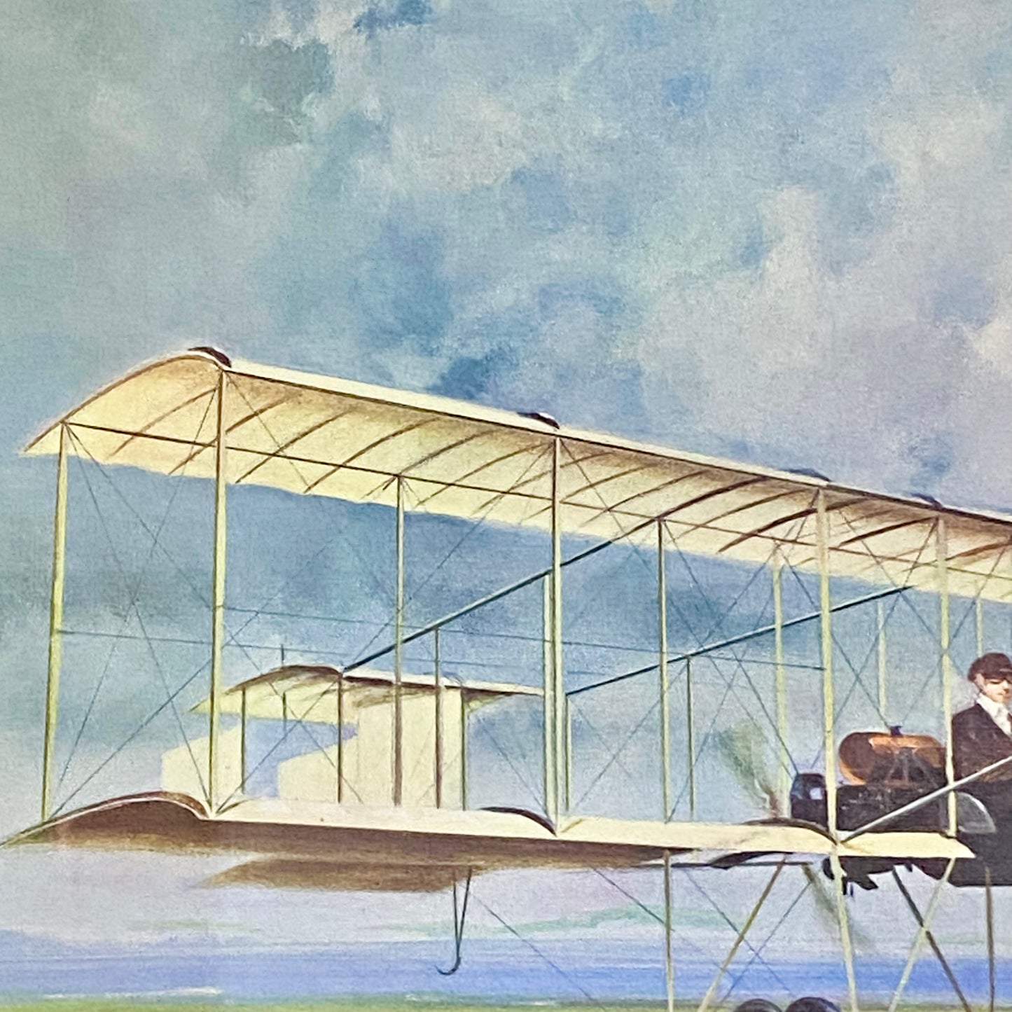 Vintage Wright Brothers Model A Biplane Plate Signed Gerald Coulson Art Print