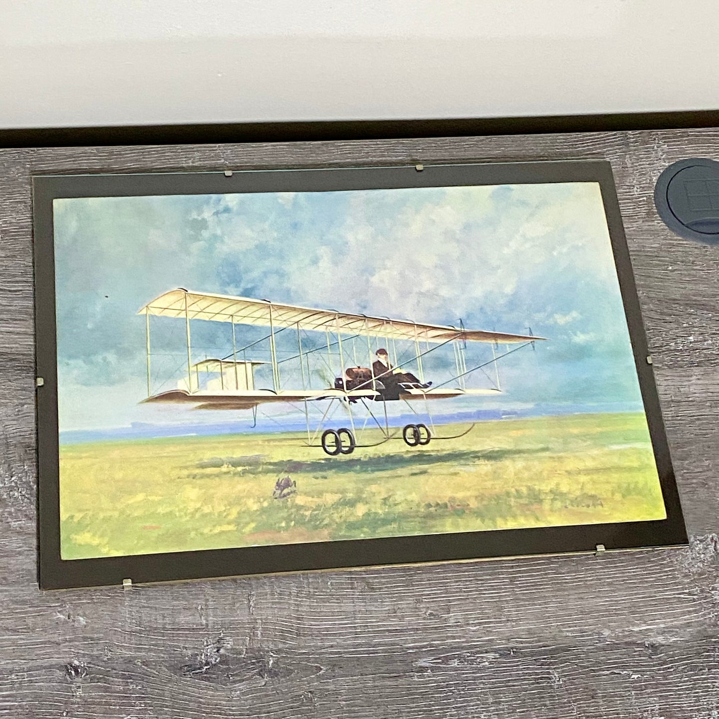 Vintage Wright Brothers Model A Biplane Plate Signed Gerald Coulson Art Print