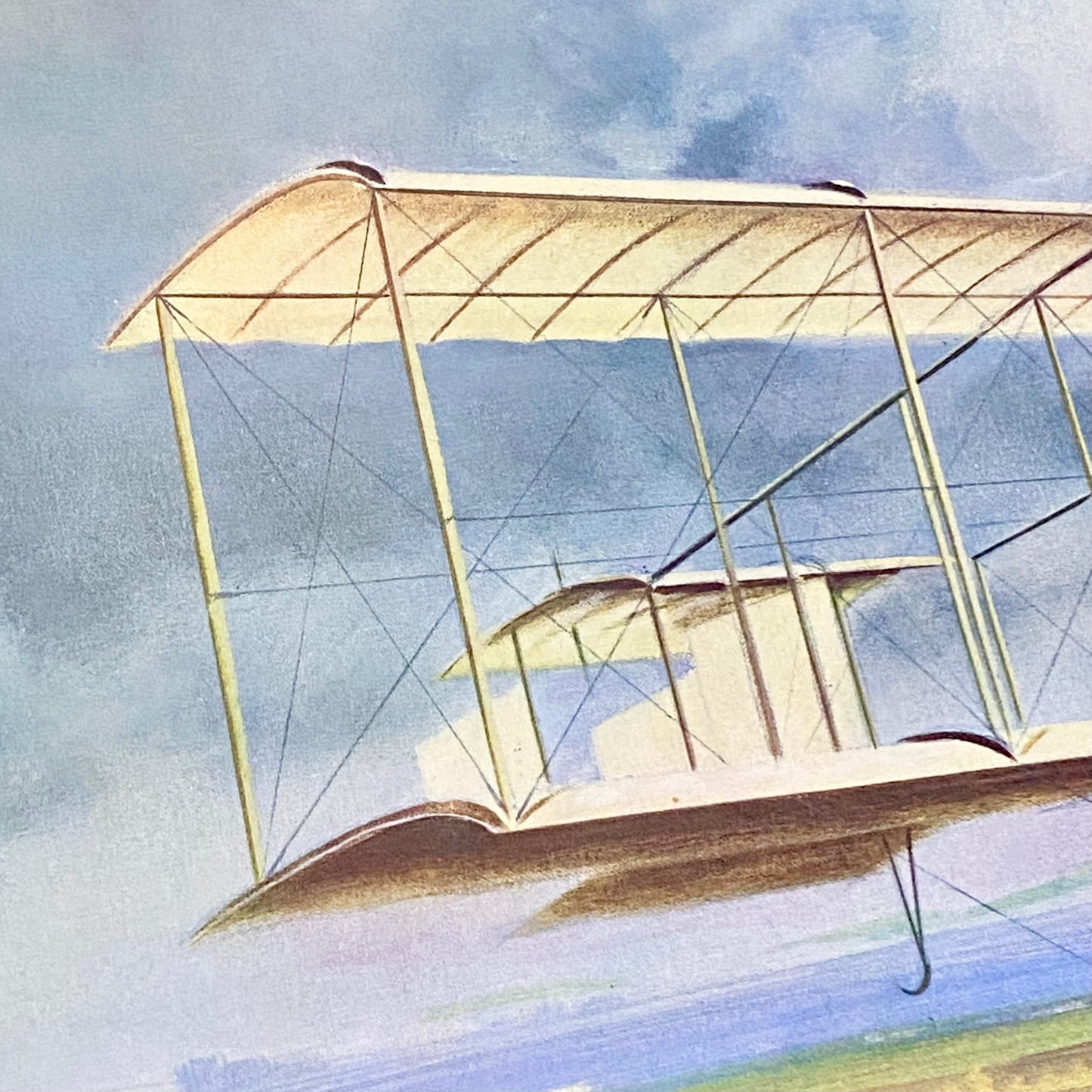 Vintage Wright Brothers Model A Biplane Plate Signed Gerald Coulson Art Print
