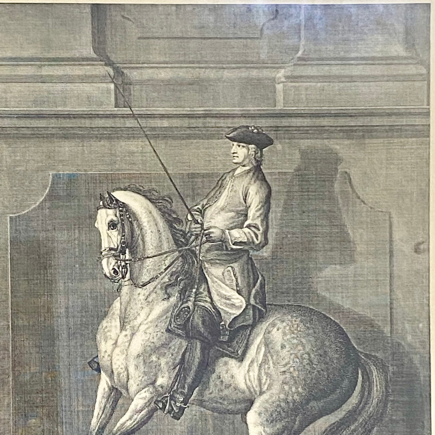 18th Century Reculer à la Muraille Copperplate Engraving Johann Elias Ridinger