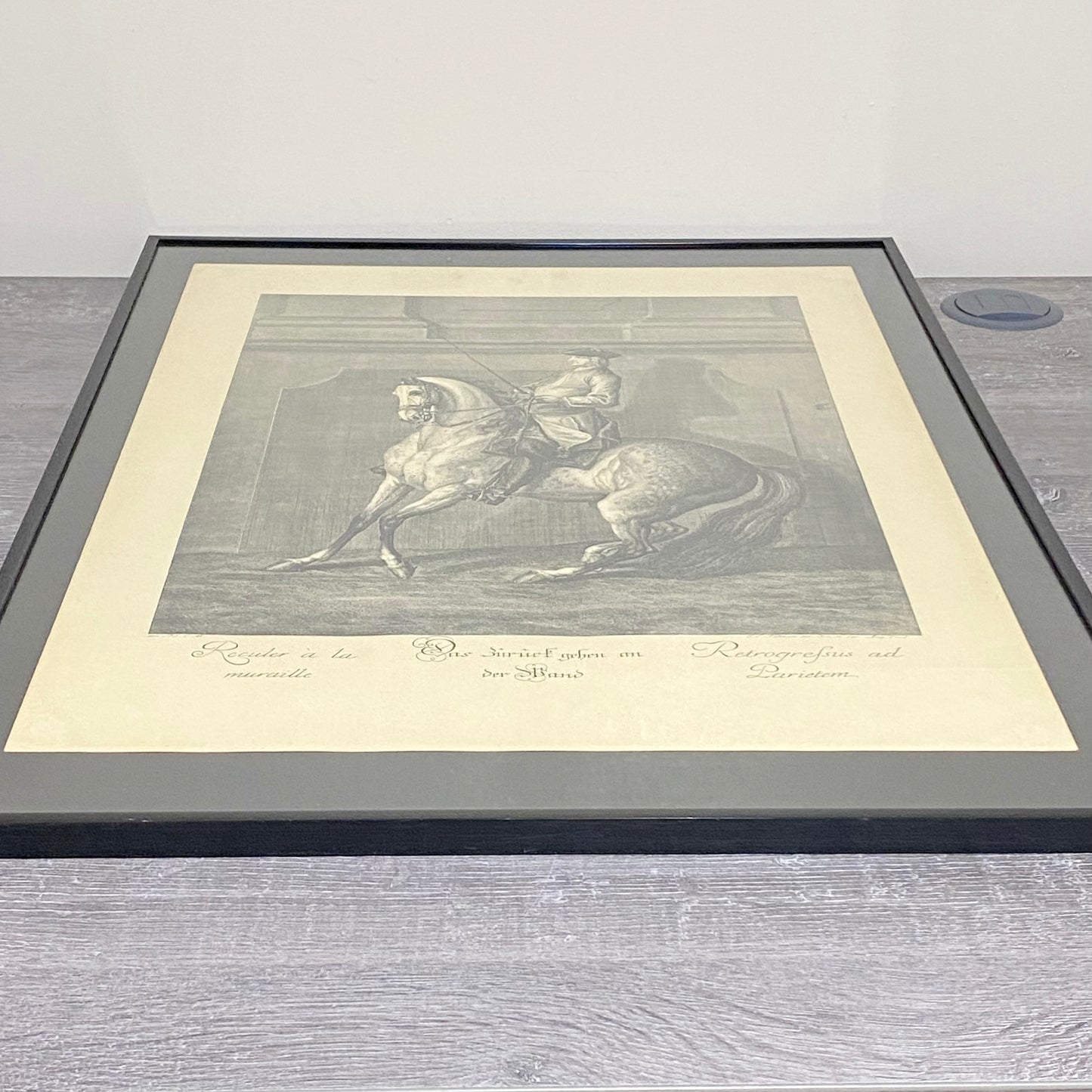 18th Century Reculer à la Muraille Copperplate Engraving Johann Elias Ridinger