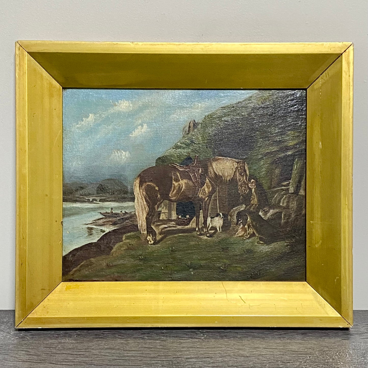 Antique 19th Century Oil On Canvas Horse Painting James Pollard Framed Very Rare