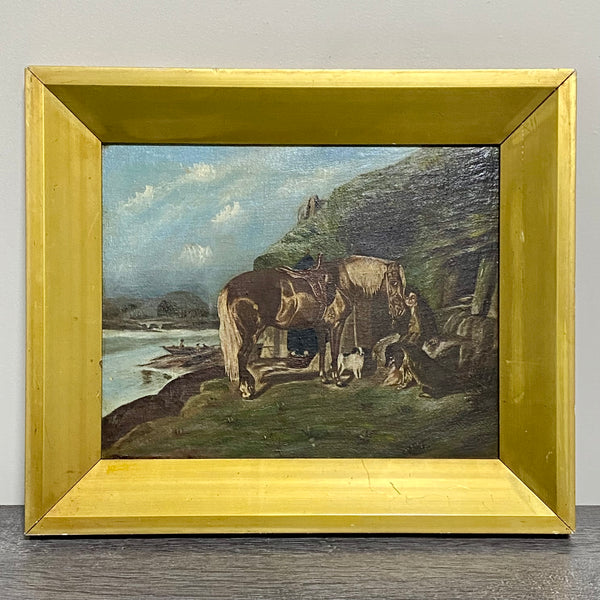 Antique 19th Century Oil On Canvas Horse Painting James Pollard Framed Very Rare