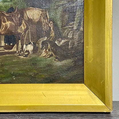 Antique 19th Century Oil On Canvas Horse Painting James Pollard Framed Very Rare
