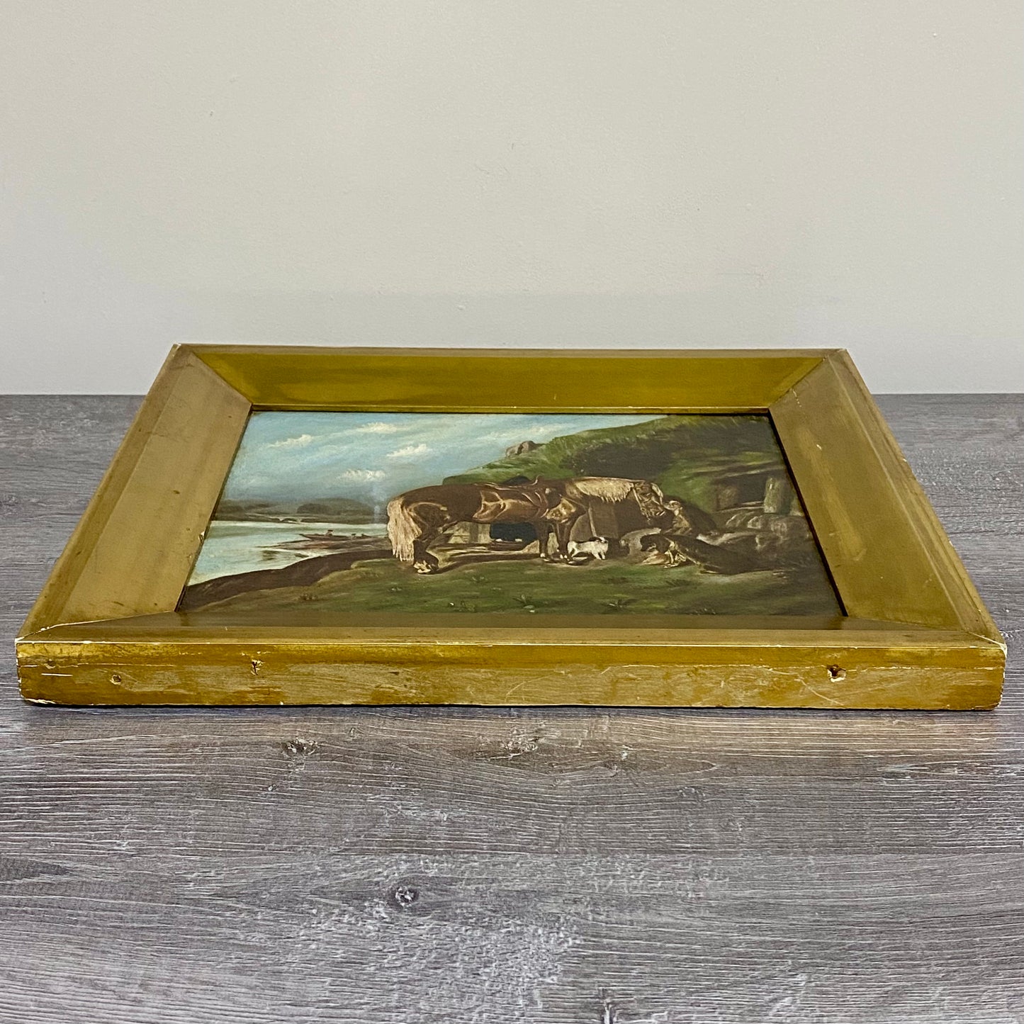 Antique 19th Century Oil On Canvas Horse Painting James Pollard Framed Very Rare