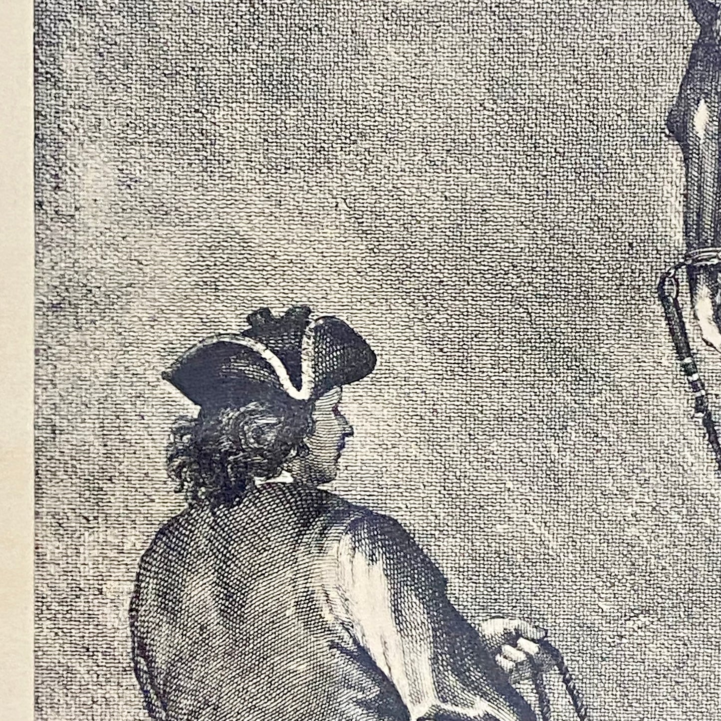 18th Century Le Trot à la Corde à Gauche Copperplate Engraving Johann Ridinger