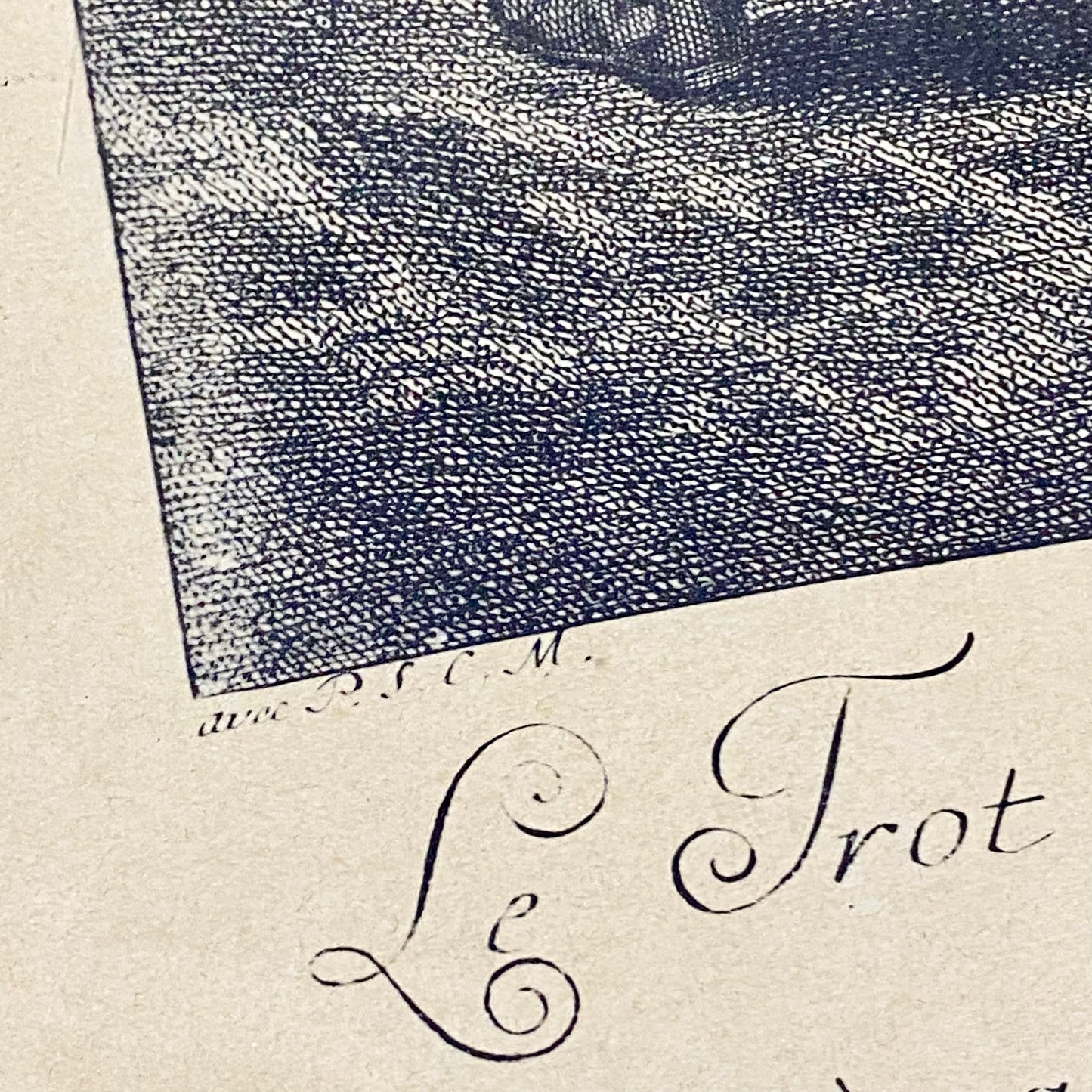 18th Century Le Trot à la Corde à Gauche Copperplate Engraving Johann Ridinger