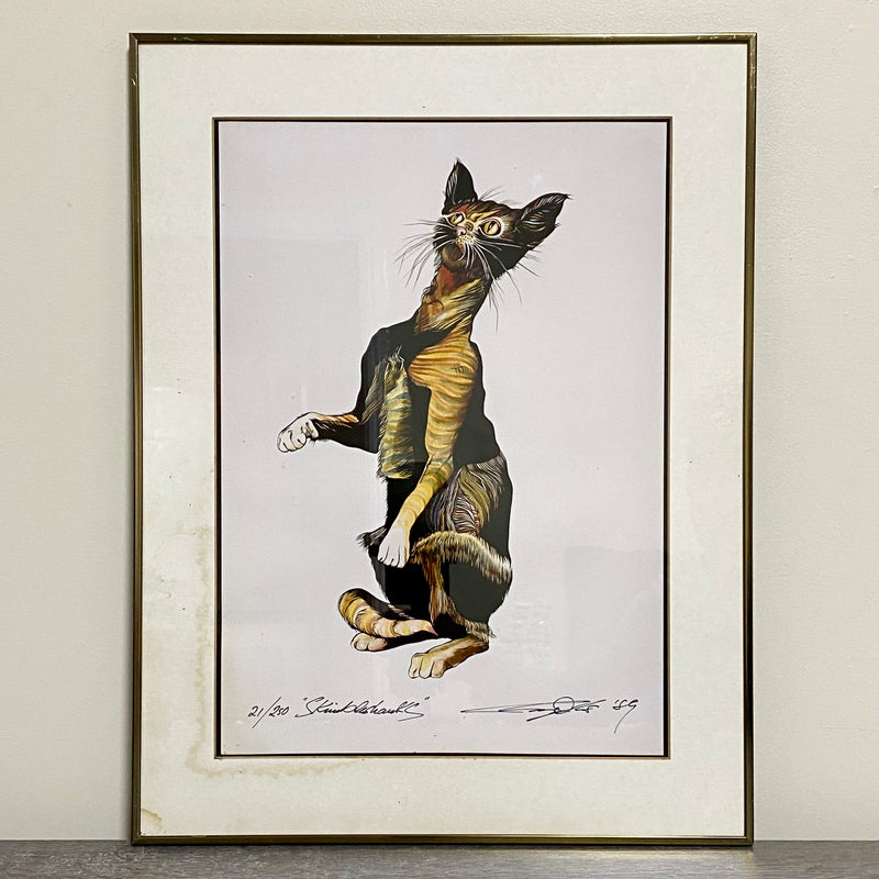 Vintage Skimbleshanks Cat Lithograph Art Signed Mark Margolis Limited 1989 Rare
